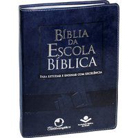 BÍBLIA DA ESCOLA BÍBLICA COM ÍNDICE - CAPA AZUL NOBRE - SOCIEDADE BÍBLICA DO BRASIL