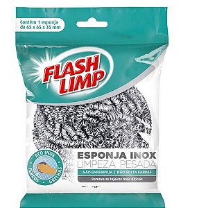 Esponja Inox Limpeza Pesada Flash Limp