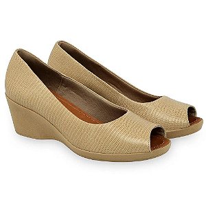 Sapato Usalex PeepToe Nude Anabela