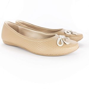 Sapato Usaflex Sapatilha Metalace Nude Blush