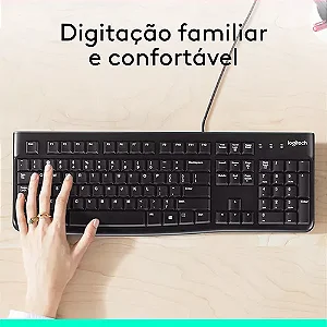 Teclado Usb Com Fio K120 Preto Logitech preto