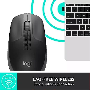 Mouse Usb Sem Fio M190 Preto / Cinza Logitech