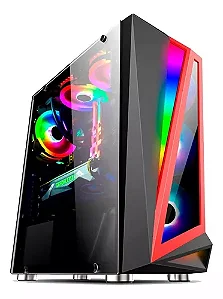 Gabinete Desktop Gamer Vidro Fita Led Sem Fonte Usb 3.0 BG-040 Preto Bluecase