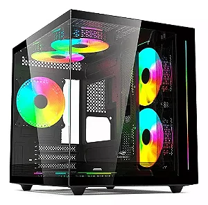 Gabinete Desktop Gamer Aquarius MTG810BK C3tech