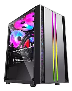 Gabinete Desktop Gamer Acrilico BG-043 Hellix S/ Fonte Led Rgb Bluecase