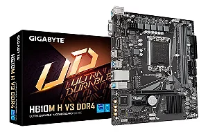 Placa Mãe Desktop Intel Lga 1700 Ddr4 H610M 12 Geracao Gigabyte