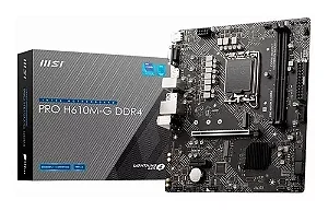 Placa Mãe Desktop Intel 1700 PRO H610M DDR4 MATX M.2 VGA/HDMI/DISPLAYPORT MSI