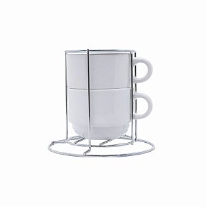 Torre 2 Xicara 150ml c/ Suporte Metal - LiveSub