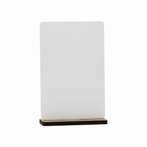 Placa PIX de Acrílico Branco c/ Base de MDF - 10x15cm
