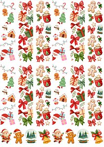 Cartela DTF UV A4 - Tema: NATAL 7 (MARCA PAGINAS) - Adesivo para produtos rígidos