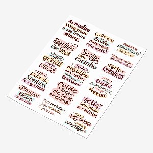 Cartela DTF UV A4 - Tema: DIA DAS MULHERES 3 - Adesivo para produtos rígidos