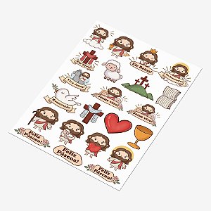 Cartela DTF UV A4 - Tema: PASCOA 5 - Adesivo para produtos rígidos