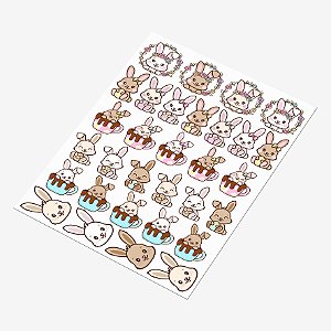 Cartela DTF UV A4 - Tema: PASCOA 3 - Adesivo para produtos rígidos