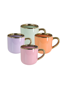 Caneca Imperial 400 ml alça e borda dourada