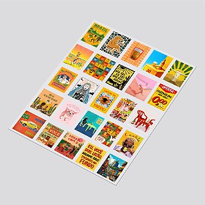 Cartela DTF UV A4 - Tema: BRASILIDADES 2 - Adesivo para produtos rígidos