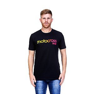 Camiseta Adulto ES MOTOCROSS Wide Open - Preto