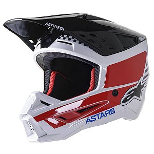 Capacete Alpinestars SM5 Speed Branco/Azul Escuro/Vermelho