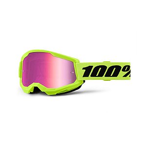 Óculos 100% Strata 2 Espelhado Amarelo Neon