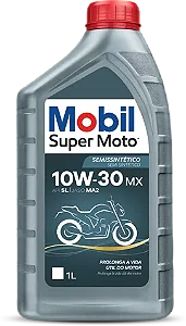 Óleo Lubrificante Mobil Semissintético Super Moto 4T MX 10W 30 1L
