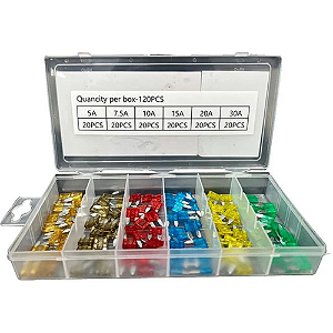Kit Fusível Lâmina MINI com Estojo 5A-30A 120pçs - 886047