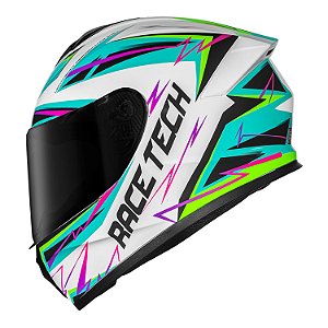 Capacete Race Tech Hit Spark Branco/Verde