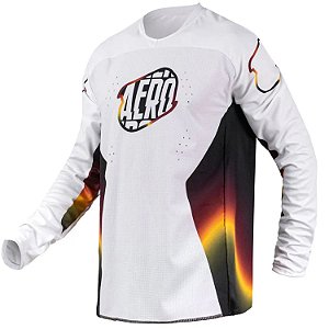 Camisa ASW Podium Ghost Preto/Branco Motocross OffRoad