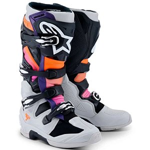 Bota Alpinestars TECH 7 - Preto Cinza Claro Laranja