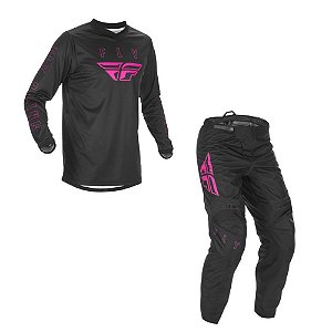 Conjunto Calça + Camisa Fly F16 2021 Pink/Preto