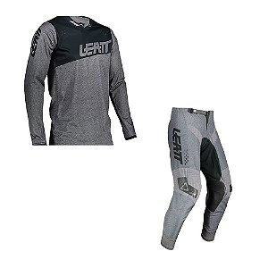 Conjunto Calça + Camisa Leatt Moto 4.5 Cinza Brushed