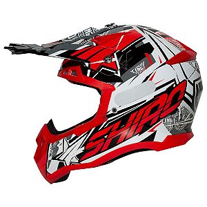 Capacete Motocross Shiro Thunder III MX-917 Vermelho