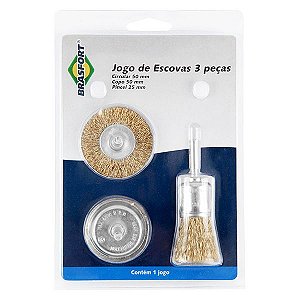 ESCOVA DE AÇO – KIT 3 PEÇAS