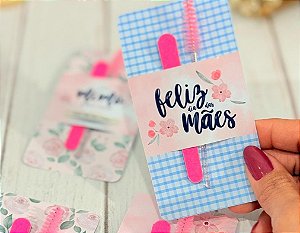 Card Dia das Mães com lixa e escovinha - 10 unidades