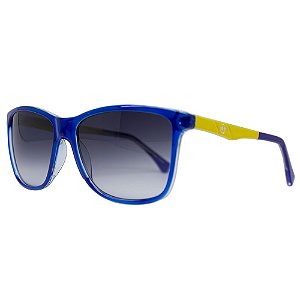 Óculos de Sol Plug Adam 462 - Azul e Amarelo 56 - Brasil