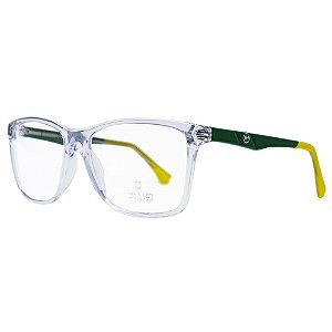 Armação de Óculos Plug Eros 465 - Verde e Amarelo 56 Brasil