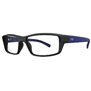 Armação de Óculos HB 93055 - 54 Preto e Azul Fosco