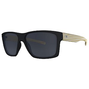 Óculos de Sol HB Freak - 58 Preto Fosco e Efeito Madeira