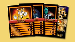 Pack Nº 1 com 3 cards colecionáveis Medalha Zero - Garra, Pandora e Dr. Mente