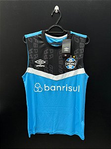 REGATA DO  GRÊMIO  TREINO 2023 AZUL/PRETA (S/N)  - P