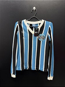 CAMISA DO GRÊMIO 1983 RETRO TRICOLOR LICENCIADA #7 - M MANGA LONGA (FEMININA)