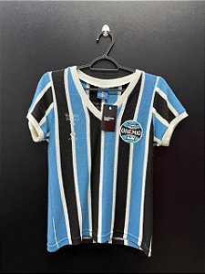 CAMISA DO GRÊMIO 1983 RETRO TRICOLOR LICENCIADA #7 - G (FEMININA)
