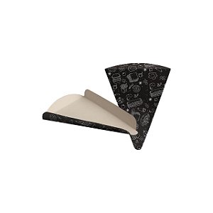 EMBALAGEM PARA FATIA DE PIZZA PRETO COM BRANCO - 150X100X25mm - 100 UNIDADES