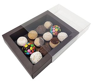 EMBALAGEM PARA 12 BRIGADEIROS GOURMET - 182x144x40mm - 50 UNIDADES