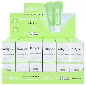 Balm Labial Proteção Urbana Ruby Skin Ruby Rose HB-558 – Box c/ 24 unid