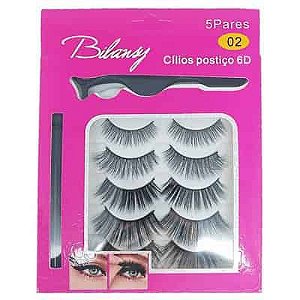 Kit de Cílios Postiços Magnético 6D-02 Bilansy LT194-2