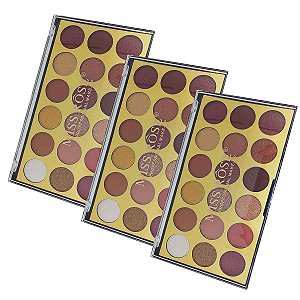 Paleta de Sombras 18 Cores Miss Rôse - Kit c/ 03 unid