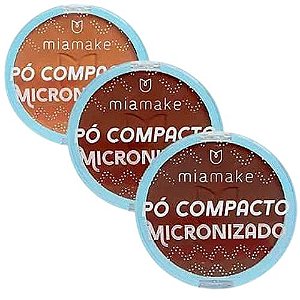 Pó Compacto Micronizado Cores Escuras Mia Make 246 - Kit c/ 03 unid