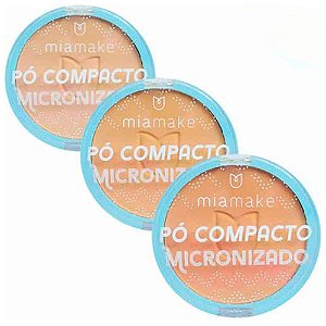 Pó Compacto Micronizado Cores Médias Mia Make 245 - Kit c/ 03 unid