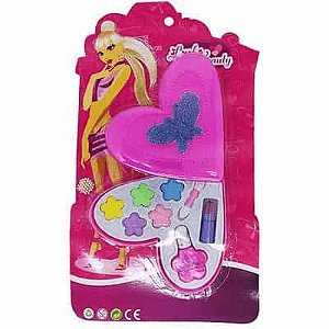Brinquedo Infantil Little Beauty Kit Maquiagem para Bonecas Coração P&D-90999M