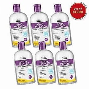 Água Micelar Ácido Hialurônico 500ml Face Beautiful FB235 - Kit c/ 06 unid