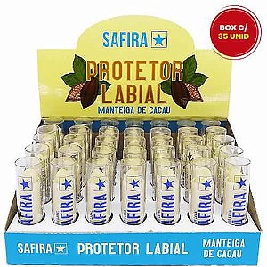 Protetor Labial Manteiga de Cacau Safira - Box c/ 35 unid